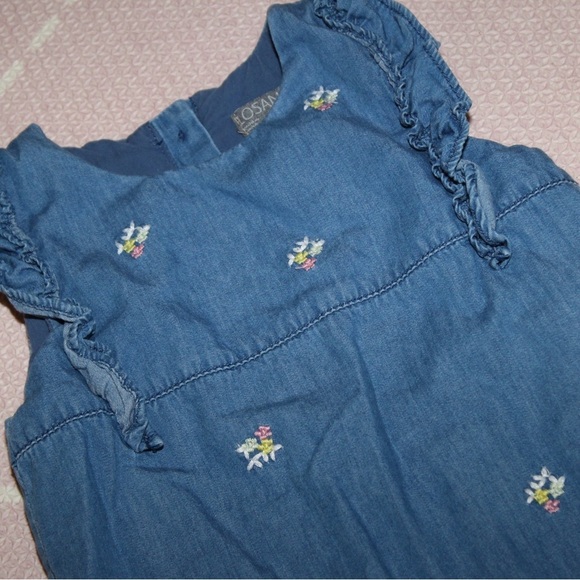 LOSAN Toddler Baby Girl Romper 18-24 Months Denim Floral - Picture 3 of 4